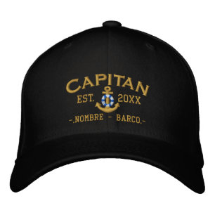 SPANISH El Capitan Nautical Personalised Embroidered Hat