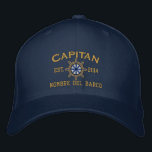 SPANISH El Capitan Su ubicación Nombre del barco. Embroidered Hat<br><div class="desc">SPANISH El Capitan Su ubicación Nombre del barco. Embroidered Baseball Cap.
Use the "Ask this Designer" link to contact us with your special design requests or for some assistance with any of your customisation needs.</div>