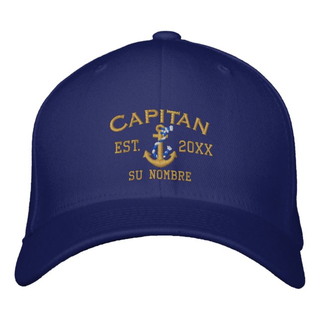 SPANISH El Capitan to Personalise with your Name Embroidered Hat (Front)