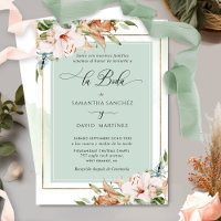 Spanish, Elegant Dusty Rose, Sage Floral Wedding
