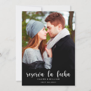Spanish Elegant Vertical Photo Save the Date Card