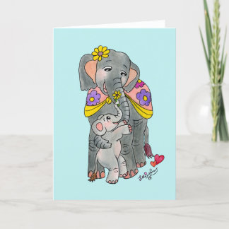 Spanish Elephant Mother and Son Mother’s Day Card
