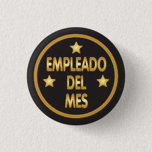 Spanish Employee of the Month Gold Stars 3 Cm Round Badge