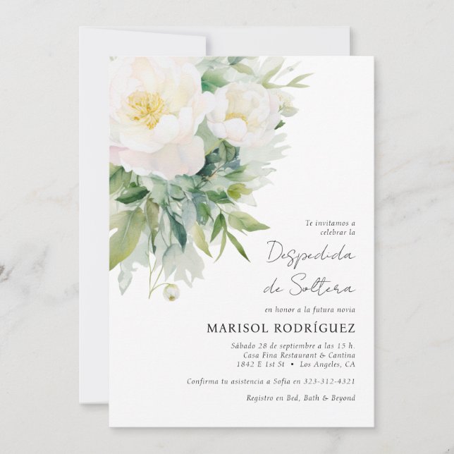 Spanish English Despedida de Soltera Bridal Shower Invitation (Front)