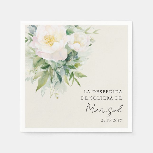 Spanish English Despedida de Soltera Bridal Shower Napkin (Front)
