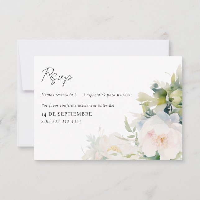 Spanish English Despedida de Soltera Bridal Shower RSVP Card (Front)