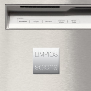Spanish Español Modern Limpios Sucios Dishwasher Magnet