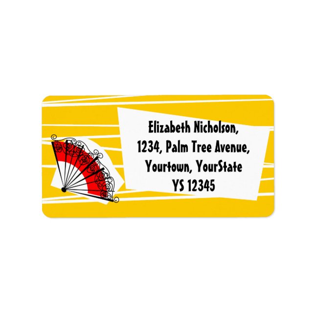 Spanish Fan address label (Front)
