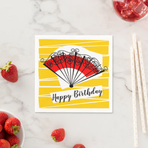 Spanish Fan Birthday paper napkin