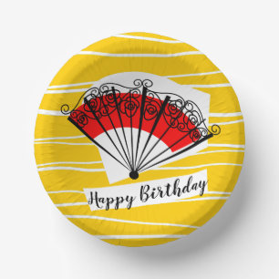 Spanish Fan Birthday  Paper Plate