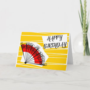 Spanish Fan Birthday Text landscape Card