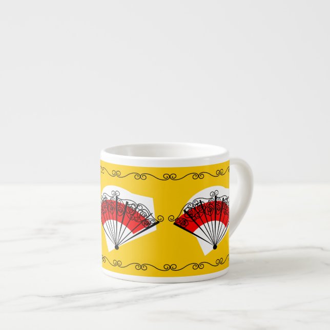 Spanish Fan Border Trio espresso Cup (Front Right)