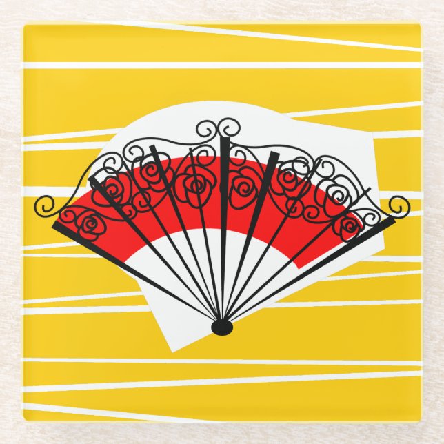 Spanish Fan coaster glass (Front)