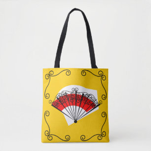 Spanish Fan Corners all over tote striped back Bag