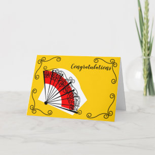 Spanish Fan Corners Congratulations Text landscape Card