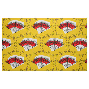 Spanish Fan corners fabric large print