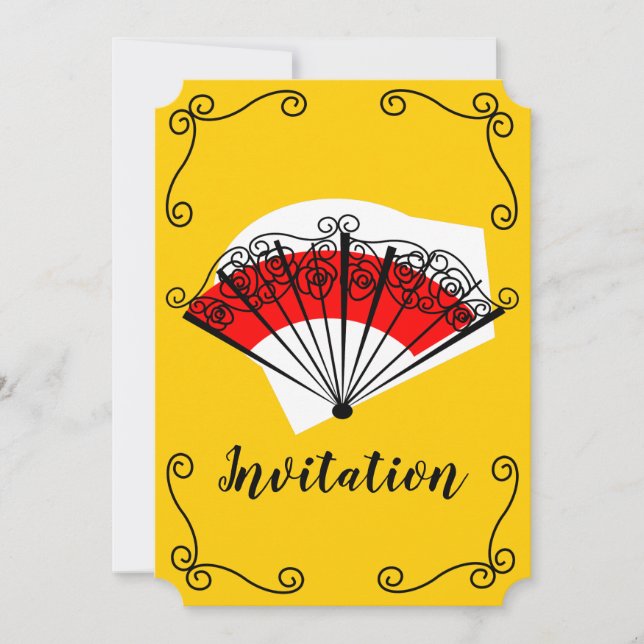 Spanish Fan Corners Invitation vertical (Front)