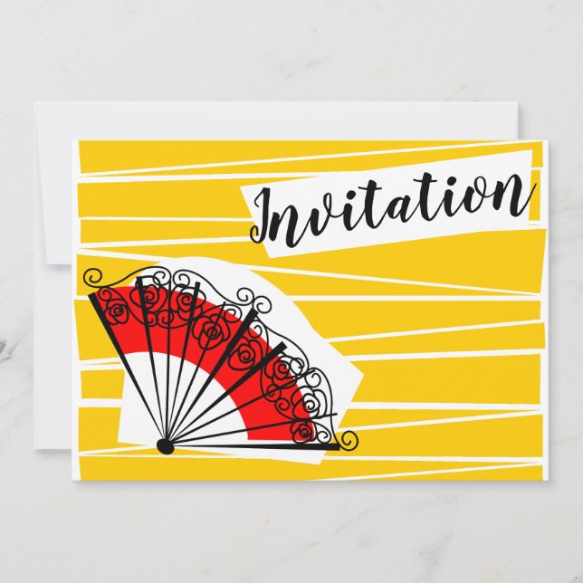 Spanish Fan Invitation horizontal (Front)