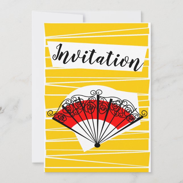 Spanish Fan Invitation vertical (Front)
