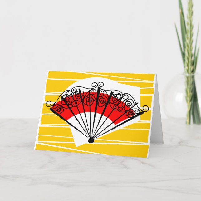 Spanish Fan landscape greetings card (Front)