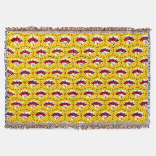Spanish Fan Multi throw Blanket (Front)