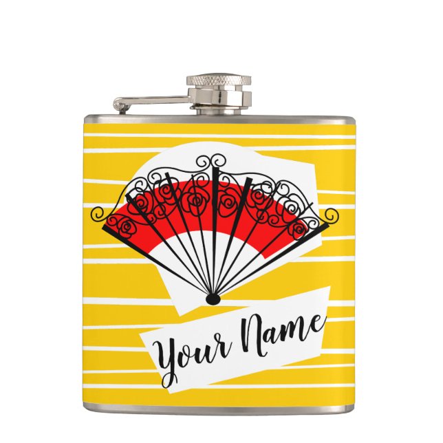 Spanish Fan Name flask (Front)