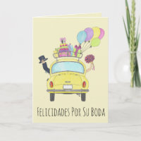Spanish Felicidades Wedding Day Fiat 500