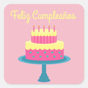 Spanish "Feliz cumpleaños," Happy Birthday Sticker
