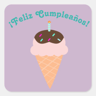 Spanish "Feliz cumpleaños," Happy Birthday Sticker