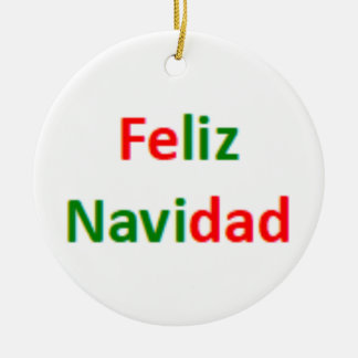 spanish feliz navidad ceramic tree decoration