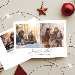Spanish Feliz Navidad Family Fun Christmas Photo  Holiday Card
