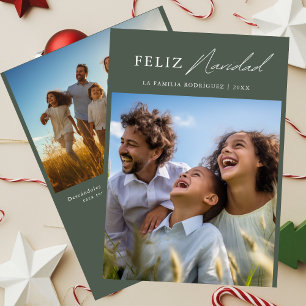 Spanish Feliz Navidad Funny Christmas Family Photo Holiday Card