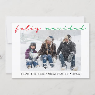 Spanish Feliz Navidad  Minimal Photo Holiday Card