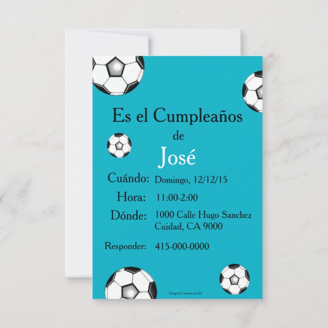 Spanish: Fiesta de cumpleaños - Invitación Invitation (Back)