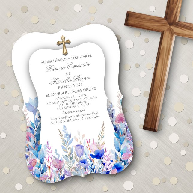 Spanish First Communion Girls' Invitation (Creator Uploaded)