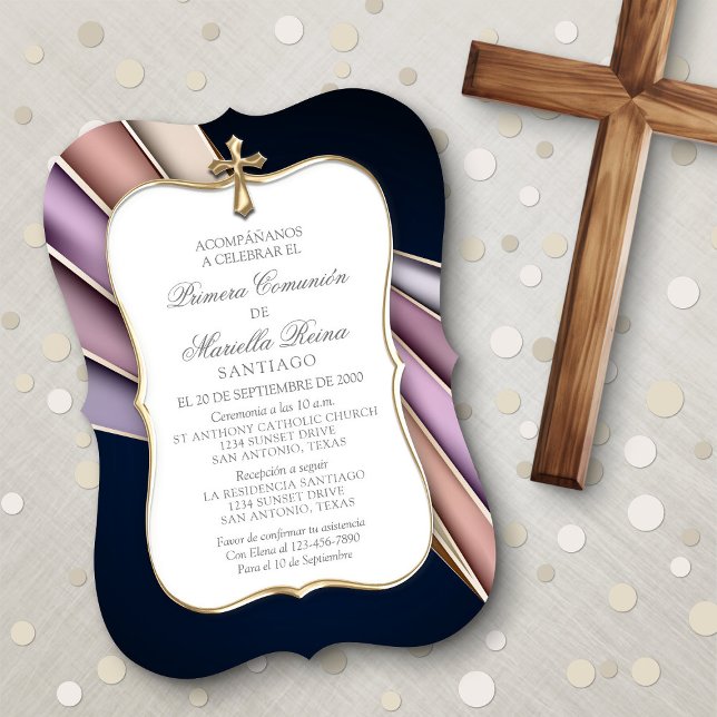 Spanish First Communion Girls' Invitation (Creator Uploaded)