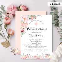 Spanish First Communion Peach and Mint Floral