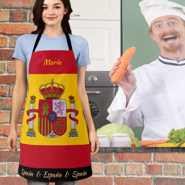 Spanish Flag apron, España, Spain Chefs kitchen Apron (Creator Uploaded)