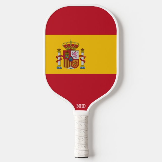 Spanish Flag Custom Monogram Pickleball Paddle (Front)