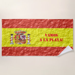 Spanish Flag Design Beach Towel