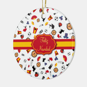 Spanish Flag Feliz Navidad Ornament