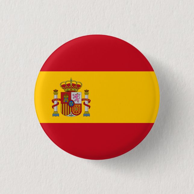 Spanish Flag, Flag of Spain 3 Cm Round Badge (Front)
