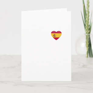 Spanish Flag Heart Cute Spain Gift for Men & Women Card