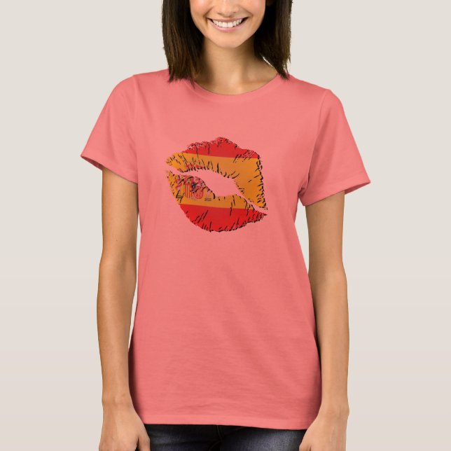 Spanish Flag Lips T-Shirt (Front)