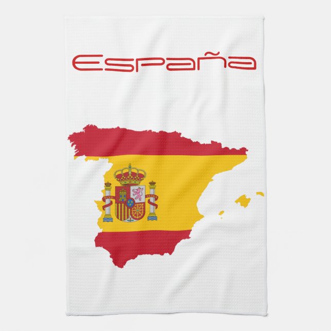 Spanish Flag Map Tea Towel (Vertical)
