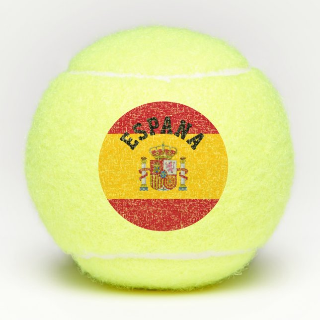 Spanish flag of Spain custom monogram can of Tennis Balls (Front)