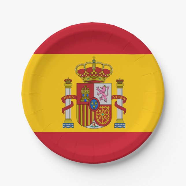 Spanish flag paper plate (Front)
