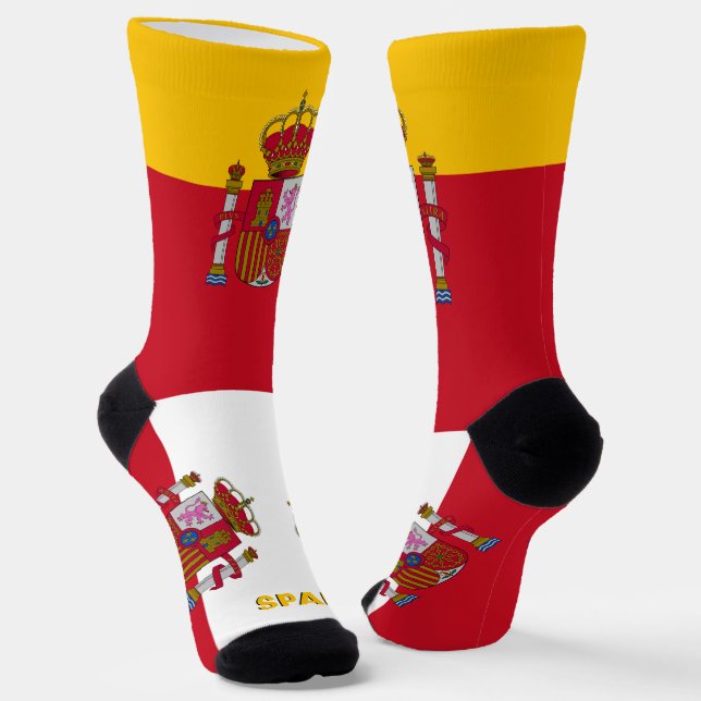 Spanish Flag Patriotic, Sustainable Spain Premium Socks (Angled)