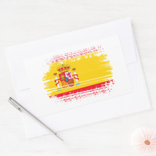Spanish flag rectangular sticker