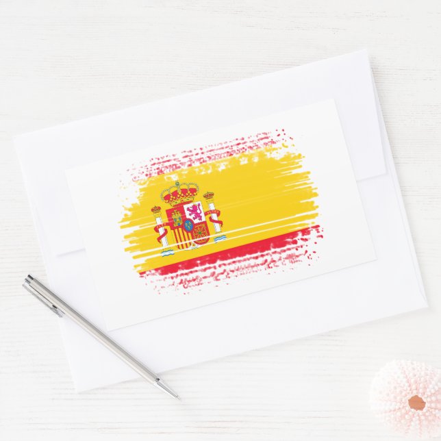 Spanish flag  rectangular sticker (Envelope)